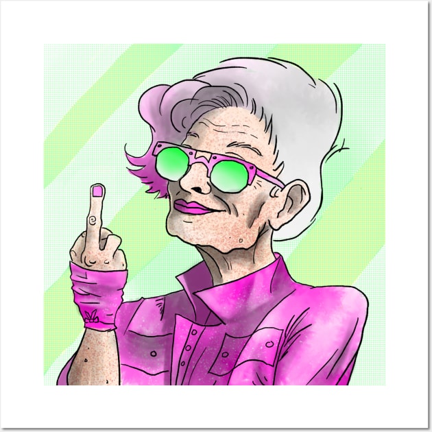 Old Lady Don't Care Wall Art by LexiMelton